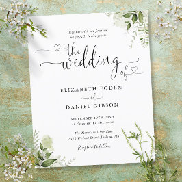 Faire-part de mariage de script Feuille Budget Gre