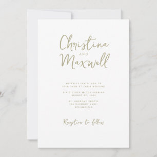 Faire-part de mariage de script minimaliste Sage G