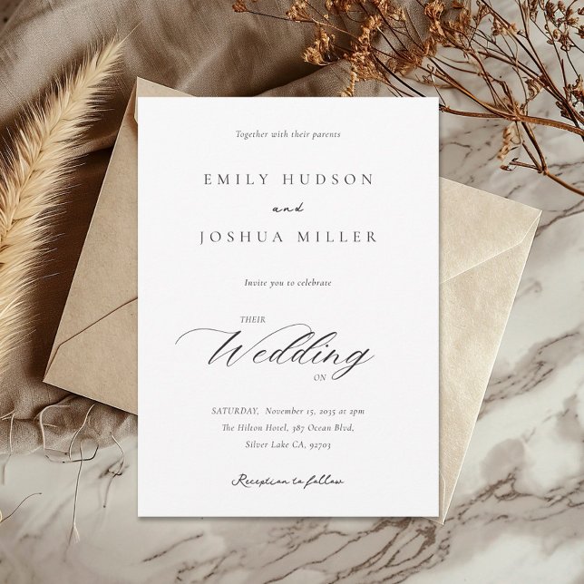Faire-part de mariage de script moderne et élégant (Créateur téléchargé)