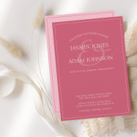Faire-part de mariage de script rose magenta minim