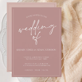 Faire-part de mariage de script rose poussiéreux m