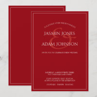 Faire-part de mariage de script rouge Crimson mini