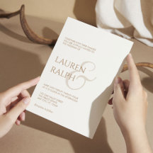 Faire-part de mariage de script Taupe & Cream