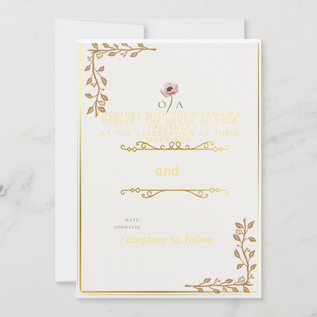 Faire-part de mariage de séduction charmant (Devant)