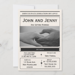 Faire-Part de Mariage de Style Journal Personnal
