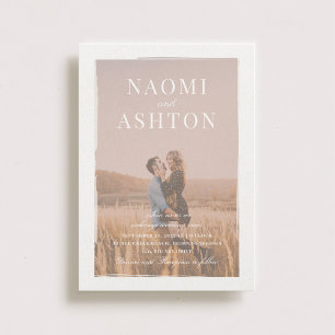 Faire-part de mariage de superposition brossée