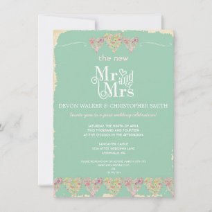 Faire-part de mariage de tableau de bord des coeur