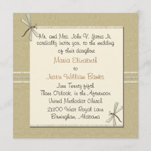 Faire-part de mariage de Tan Dragonfly