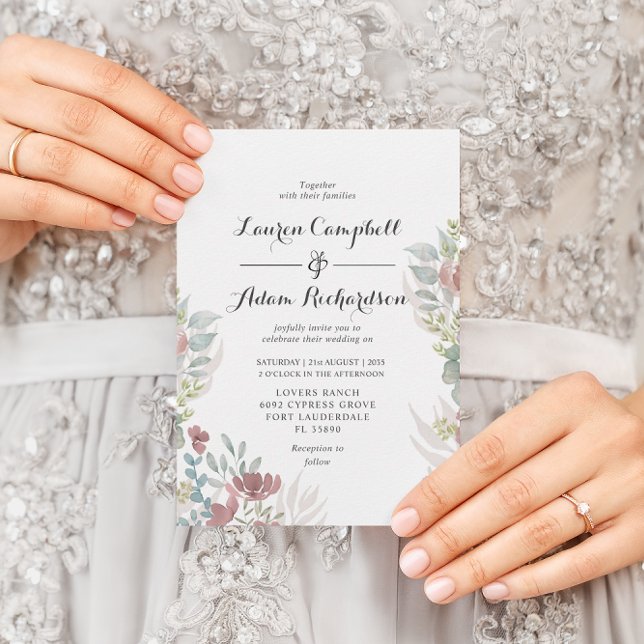 Faire-part de mariage de terre cuite à fleurs rust (Créateur téléchargé)