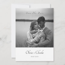 Faire-part de mariage de texte et de photo simple 