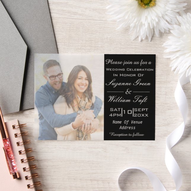 Faire-part de mariage de texte et de photos romant (Mariage)