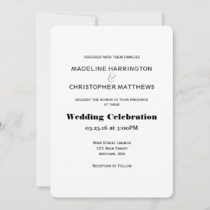 Faire-part de mariage de texte moderne simple