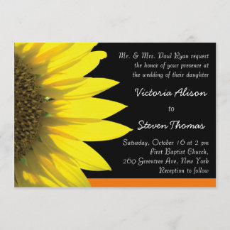 Faire-part de mariage de tournesol