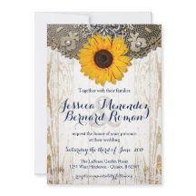 Faire-part de mariage de tournesol floral rustique
