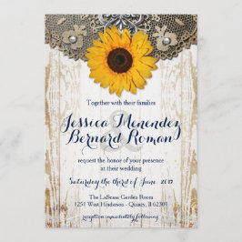 Faire-part de mariage de tournesol floral rustique