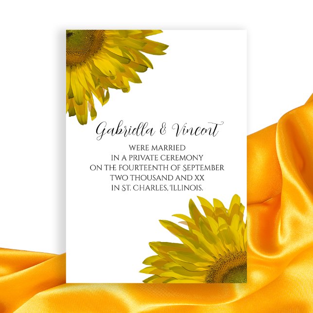 Faire-part de mariage de tournesol jaune (Créateur téléchargé)