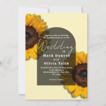 Faire-part de mariage de tournesol rustique