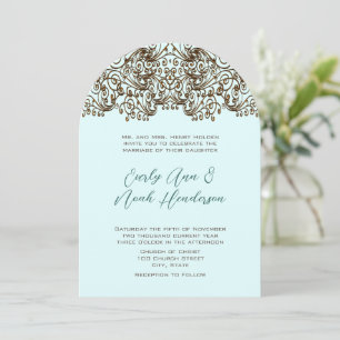 Faire-part de mariage de travail vintage en bronze