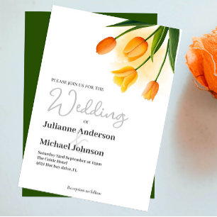 Faire-part de mariage de tulipe aquarelle