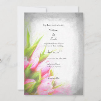 Faire-part de mariage de tulipes douces (personnal