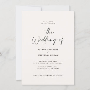 Faire-part de mariage de typographie manuscrite mo