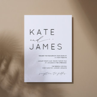 Faire-part de mariage de typographie moderne simpl
