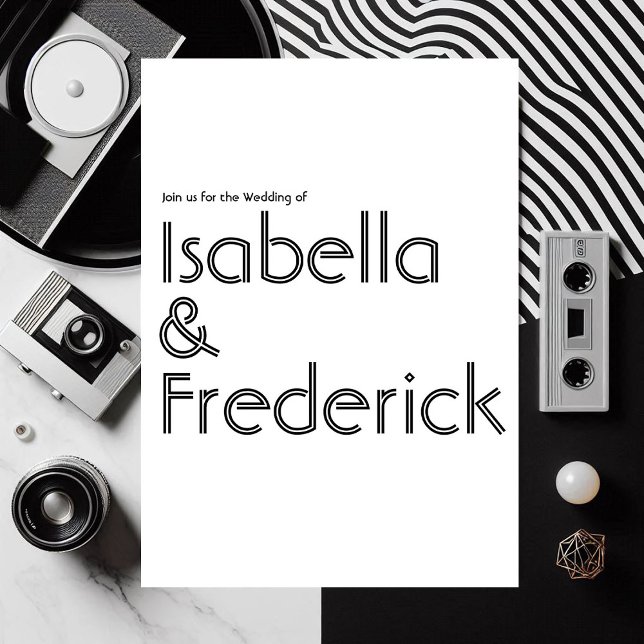 Faire-part de mariage de typographie rétro (Retro Typography Wedding invite)