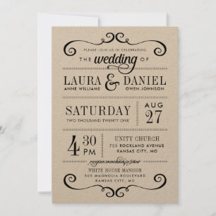 Faire-part de mariage de typographie russe moderne