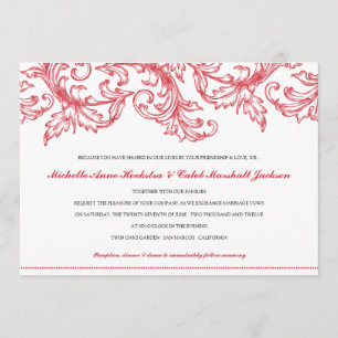 Faire-part de mariage de Venise (rouge rouge)