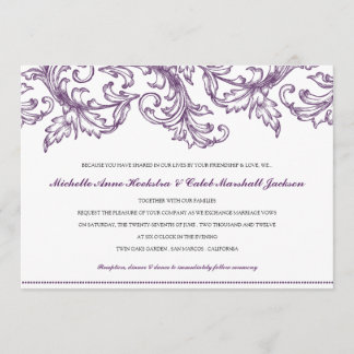Faire-part de mariage de Venise (violet)