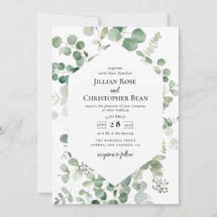 faire-part de mariage de verdure d'eucalyptus