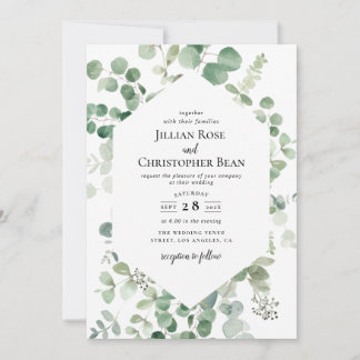 faire-part de mariage de verdure d'eucalyptus