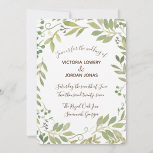 Faire-part de mariage de verdure gracieuse