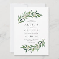 Faire-part de mariage de verdure romantique ROG