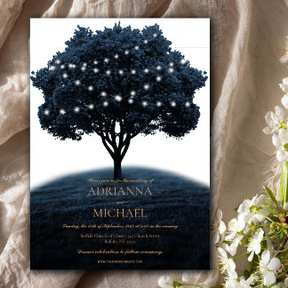 Faire-part de mariage de voyants de chaîne d'arbre