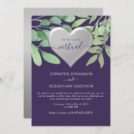 Faire-part de mariage de zoom violet
