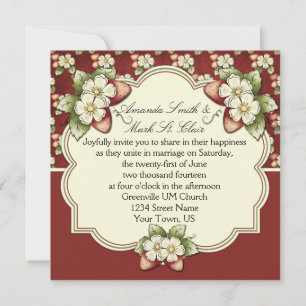 Faire-part de mariage d'éclaboussure de fraise