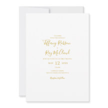 Faire-part de mariage Décontracté or simple et élé