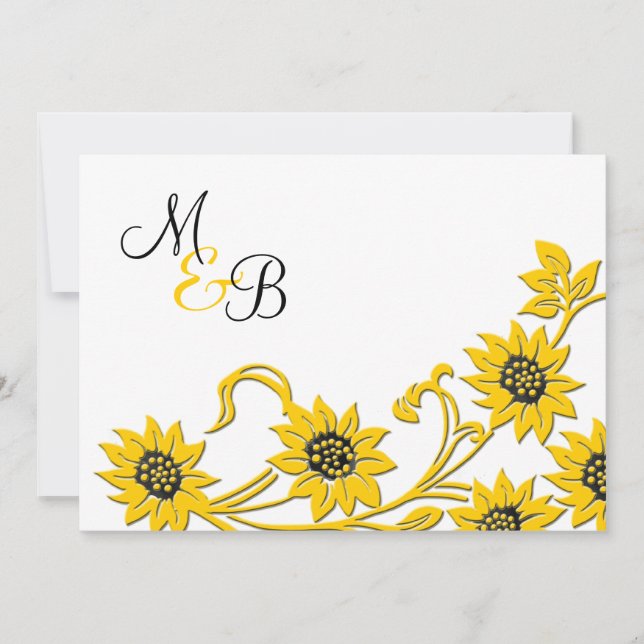Faire-part de mariage décoré d'un monogramme de (Devant)