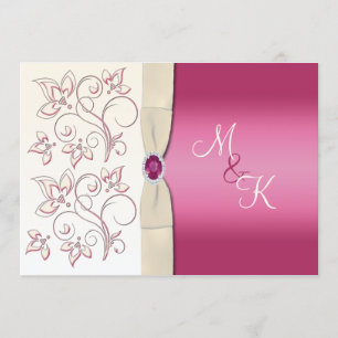 Faire-part de mariage décoré d'un monogramme en