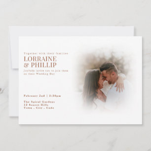 Faire-part de mariage dégradé de photo en couleur 