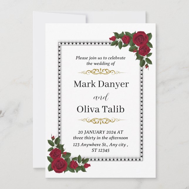 Faire-part de mariage | Délai et personnalisable (Devant)