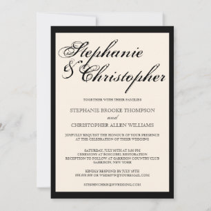 Faire-part de mariage d'élégance de manuscrit