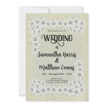 Faire-part de mariage d'élégance florale dorée