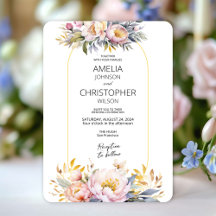 Faire-part de mariage d'élégance florale romantiqu