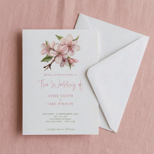 Faire-part de mariage d'en-tête de fleur de cerisi