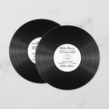 faire-part de mariage d'enregistrement de vinyle