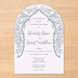 Faire-part de mariage dépoli en fleurs roses