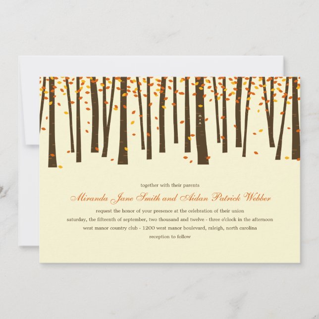 Faire-part de mariage des arbres forestiers - Oran (Devant)