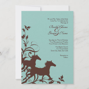 Faire-part de mariage des Chevaux sauvages Brown e